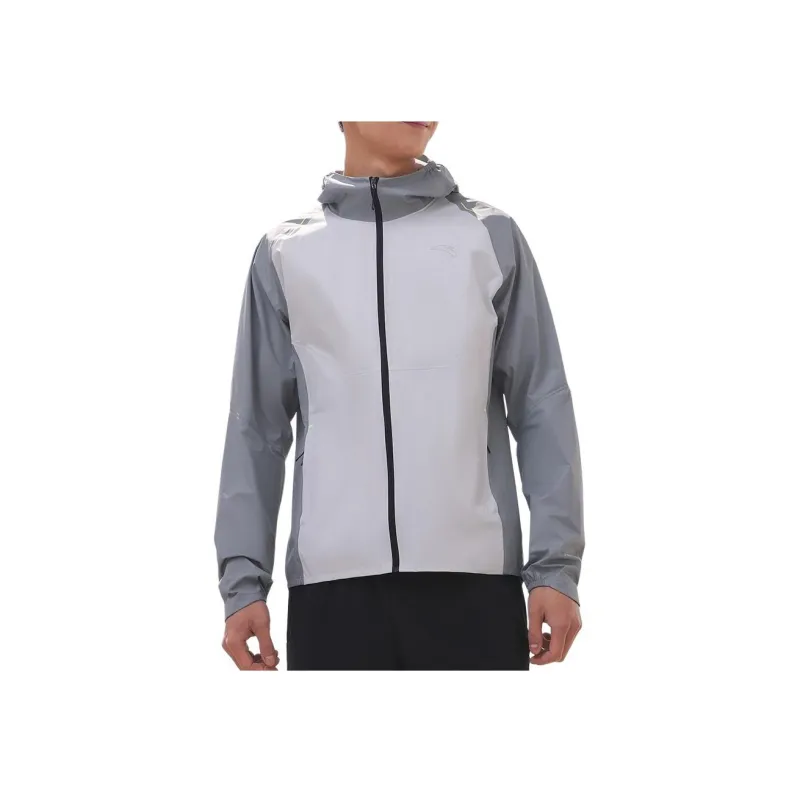 Anta Running Collection Trench Coat Men's Salt Crystal Gray-2