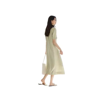 IHIMI Short Sleeved Dress Women's Grass Green