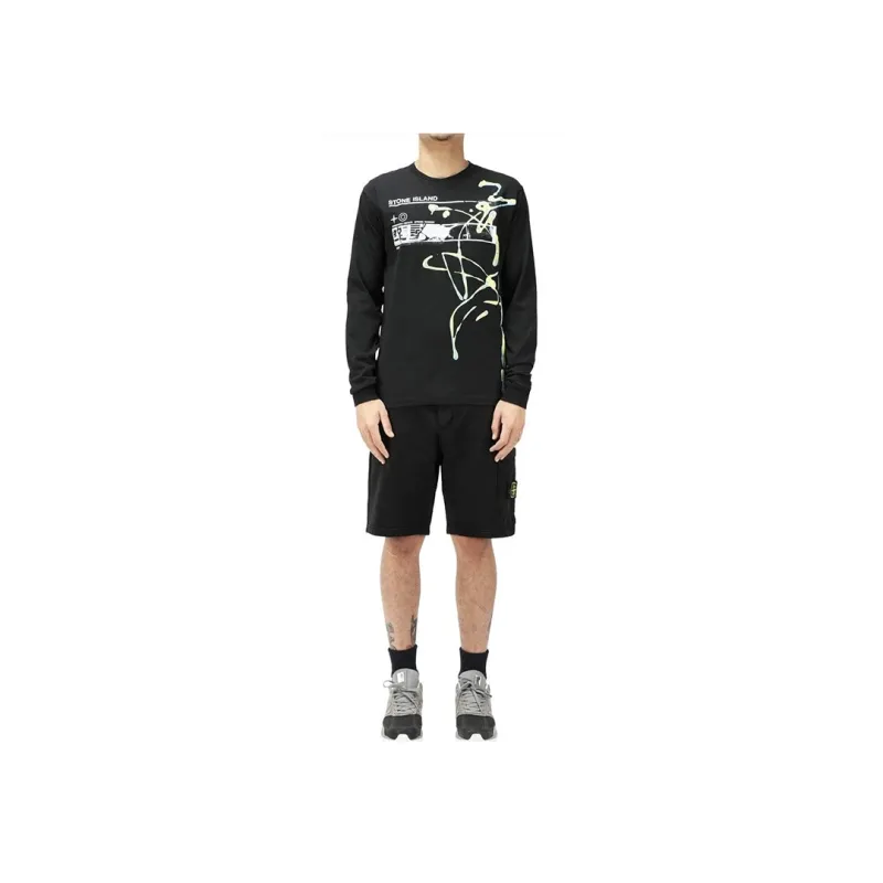 STONE ISLAND 64651 Cotton Fleece Garment Dyed Shorts-3