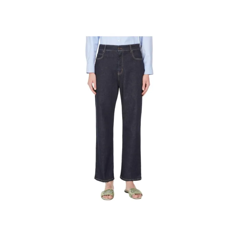 WEEKEND MaxMara Cesy Collection Denim Ankle Grazer Jeans Women's Marine Blue-1