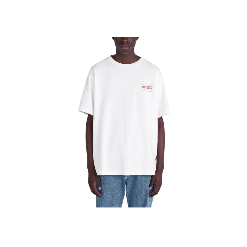 KENZO Letter Logo T Shirts Men White-4