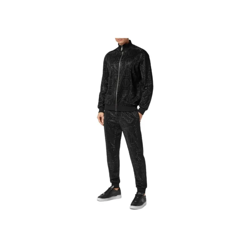 PHILIPP PLEIN Monogram pattern Zip up Tracksuit Set-1