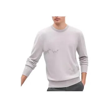 HERMES Cashmere Sweater Men's Mist White