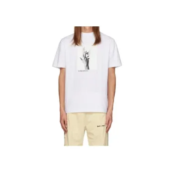 PALM ANGELS Wings Logo Printed Crewneck T Shirt