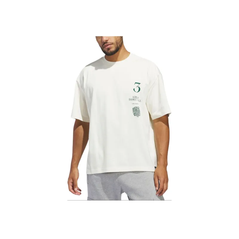 Adidas Originals LA TO THE WORLD GRAPHIC TEE T Shirt Unisex Ivory/Forest Green-1