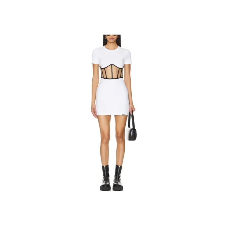 Rta Short Sleeved Dress Women's White-0