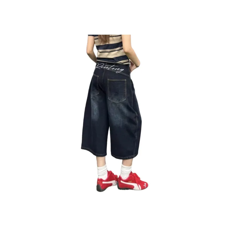 DUATOGE Denim Shorts Men's Vintage Blue -1