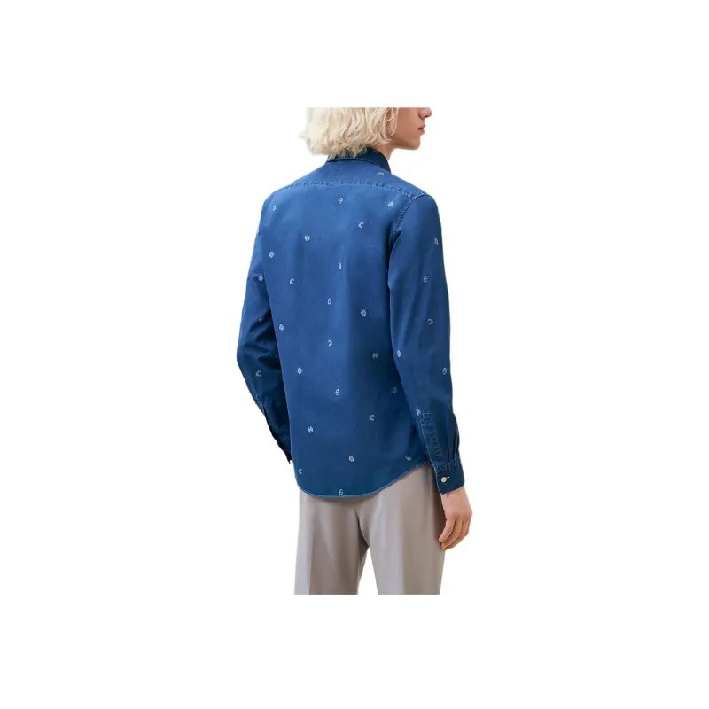 HERMES Shirts Men Blue-0