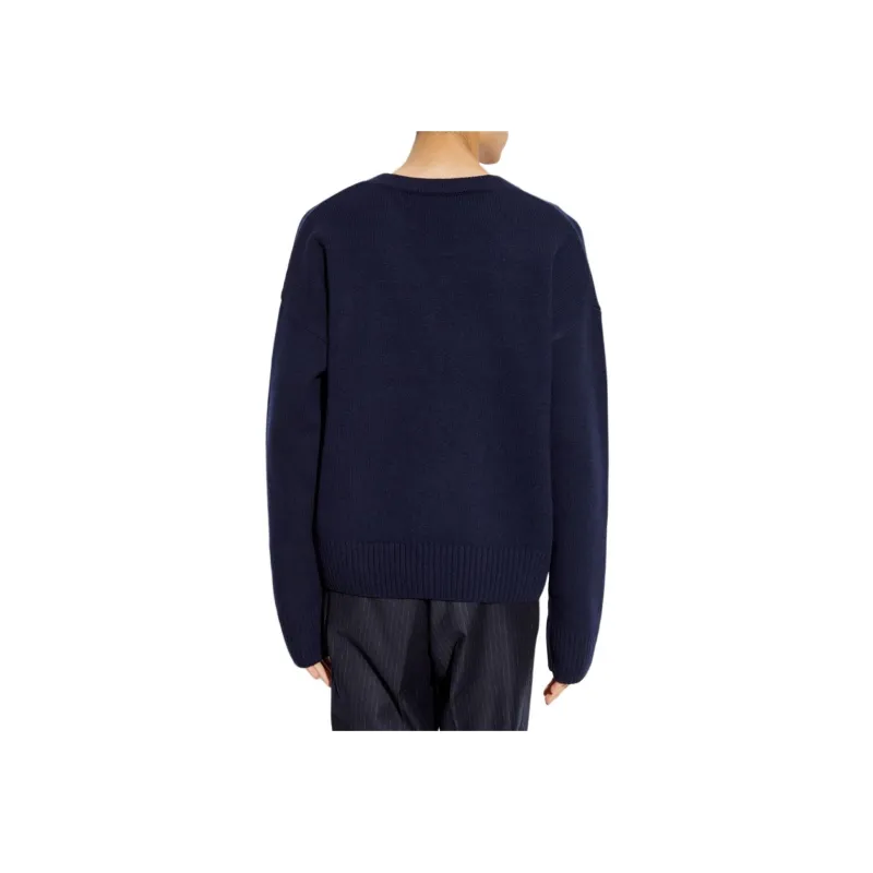 Ami Paris Ami De Coeur V Neck Knitted Jumper-4