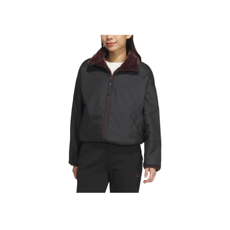 Adidas MODERN REVERSIBLE FUR Jackets Coats Women's Dark Gray Brown-3