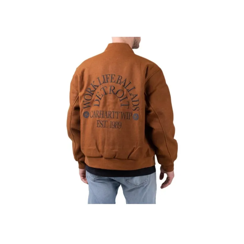 Carhartt WIP Logo Embroidered Varsity Bomber Jacket-4