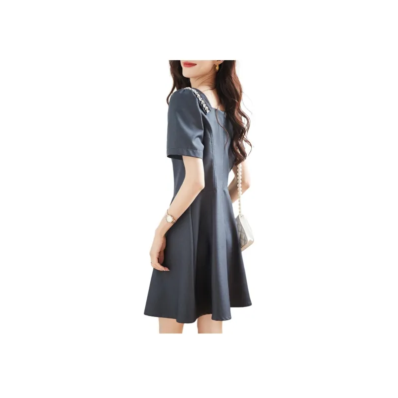 Mo Han Yi Mei Short Sleeved Dresses Women's Gray-2