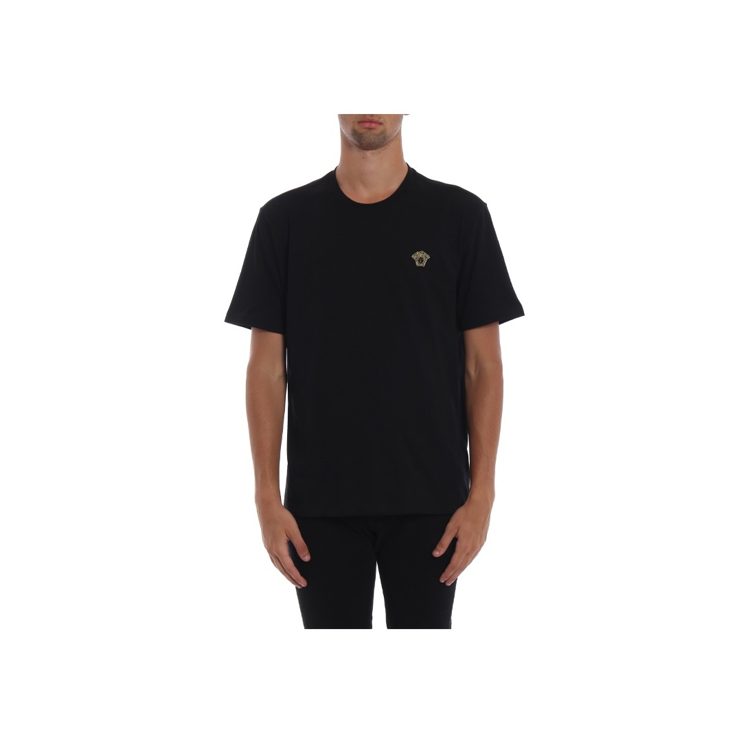 Tシャツ・カットソー VERSACE Men T Shirts 10077651A09457 1B000 BLACK VERSACE T-Shirts Men Black - POIZON