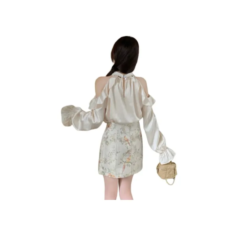 Flowers In Water Skirt Set Women's-1