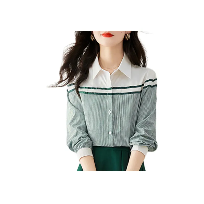 Wbwq Shirt Women's Green Stripes-0