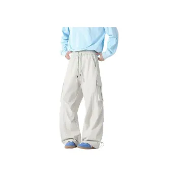 NOME Vintage Casual Fashion Lace Up Straight Fit Wide Leg Casual Pants Unisex