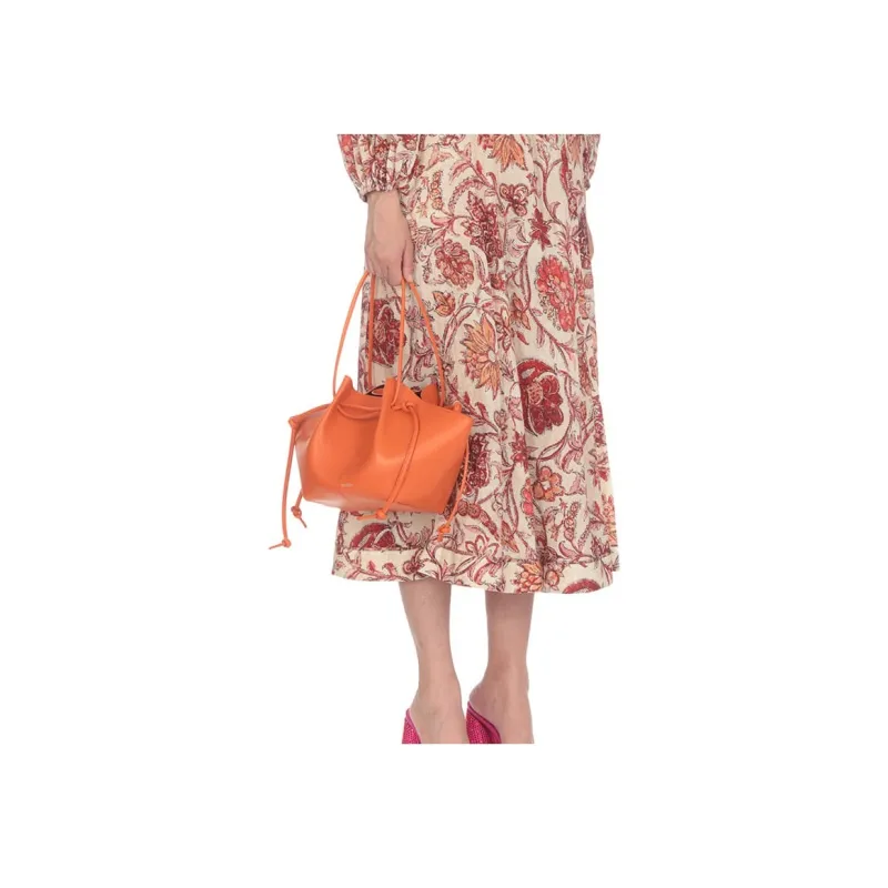 YUZEFI Calfskin One Shoulder Handbag Women's Orange-4