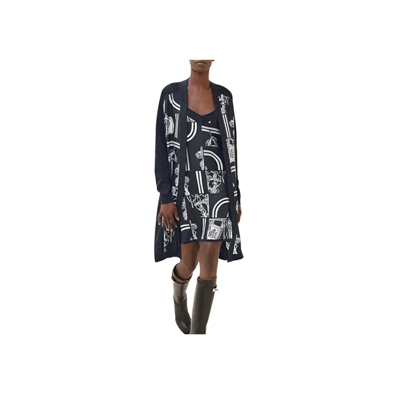 HERMES FW22 Cardigan Coats Women's Black-1