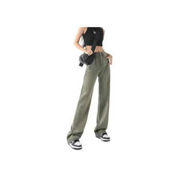 Menglaini Jeans Women's Olive Green