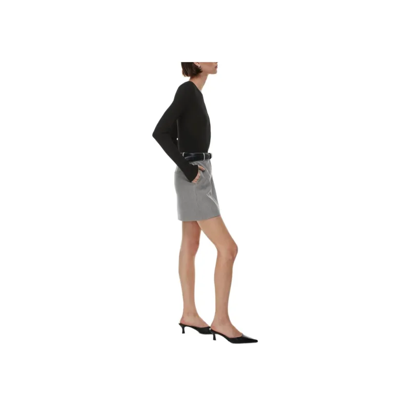 ARITZIA Babaton Chisel Skirt Casual Short Skirts Women's Heather Medium Grey/Heather Medium Gray-4