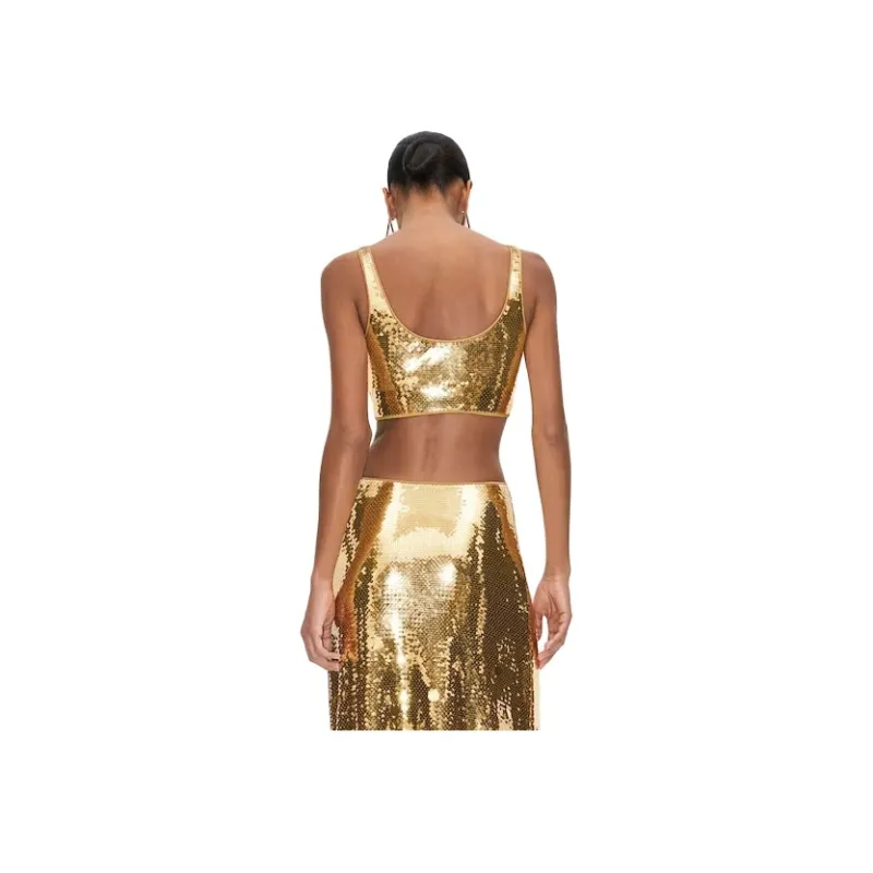 Rabanne H&M Sequined Crop Top Gold-1