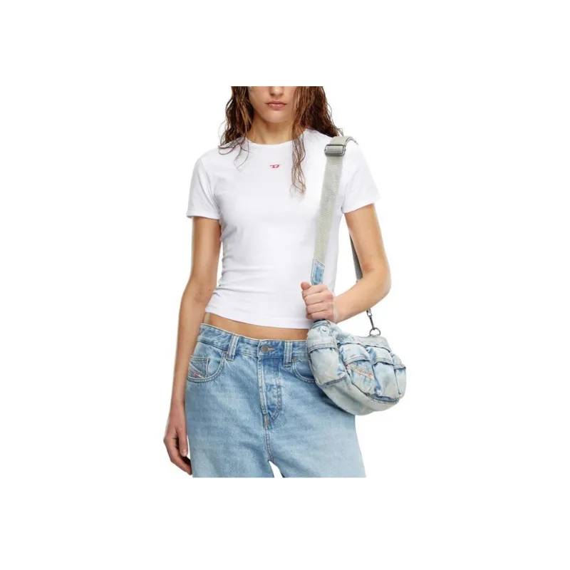 DIESEL T Uncutie Long D Embroidered D Patch T Shirt-1