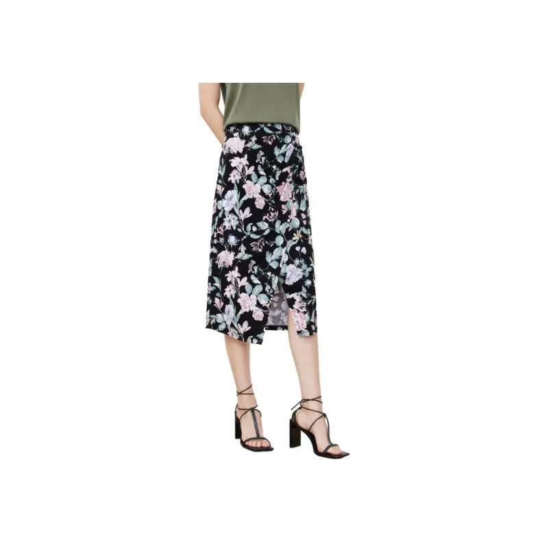 JZ Juzui Casual Long Skirts Women's Heather Black-1