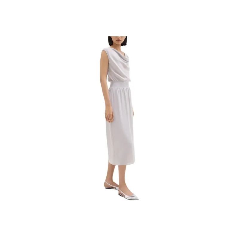 THEORY Sleeveless Dress Women's Silver White-1