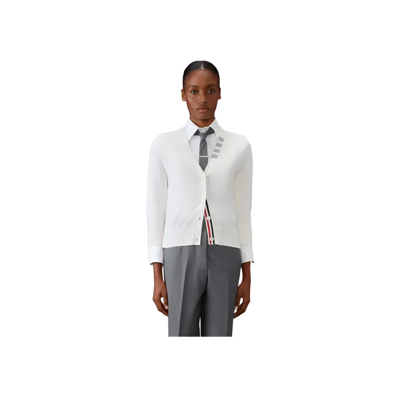 THOM BROWNE 4 Bar V Neck Cardigan-1
