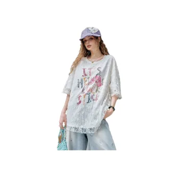 ELF SACK T Shirts Women's Lace White