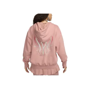 Nike Serena Williams Design Crew Women's Fleece Pullover Hoodie Sweatshirt Women's Rusty Pink