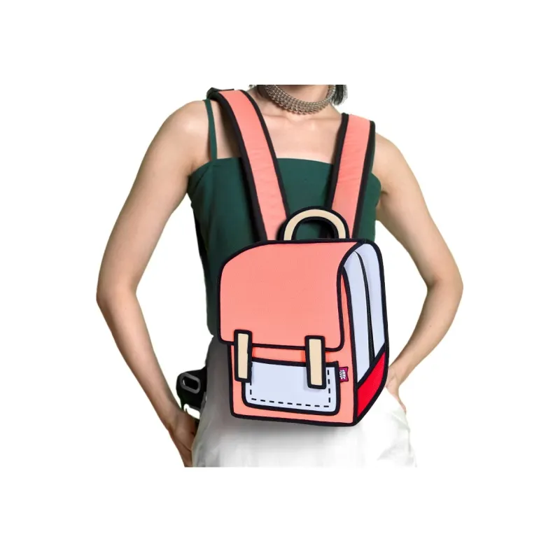 JumpFromPaper Polyester Backpack Mini Unisex Watermelon Red-2