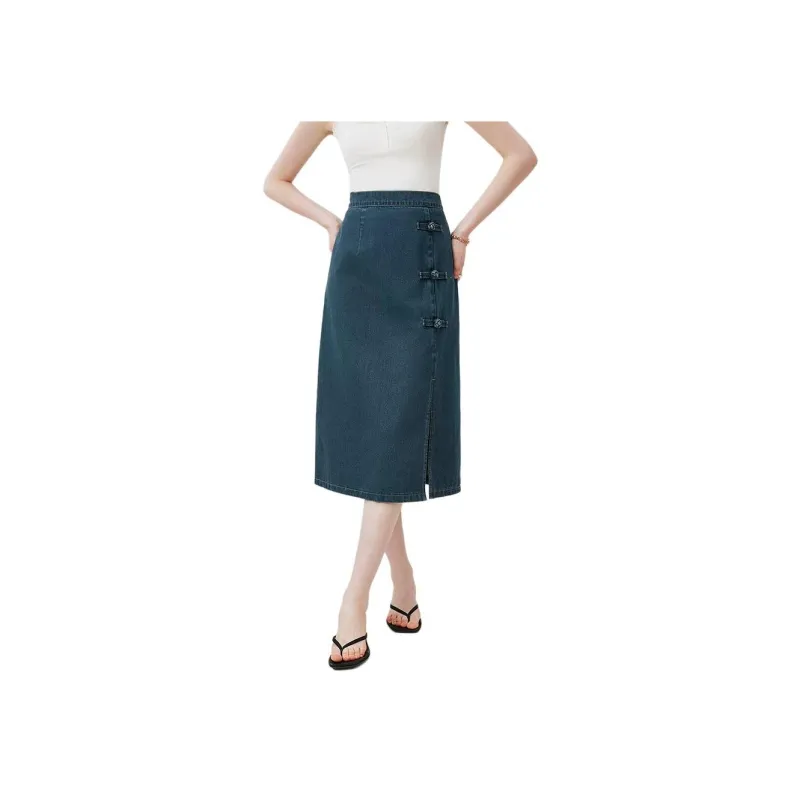 FANSILANEN Denim Long Skirt Women's-2