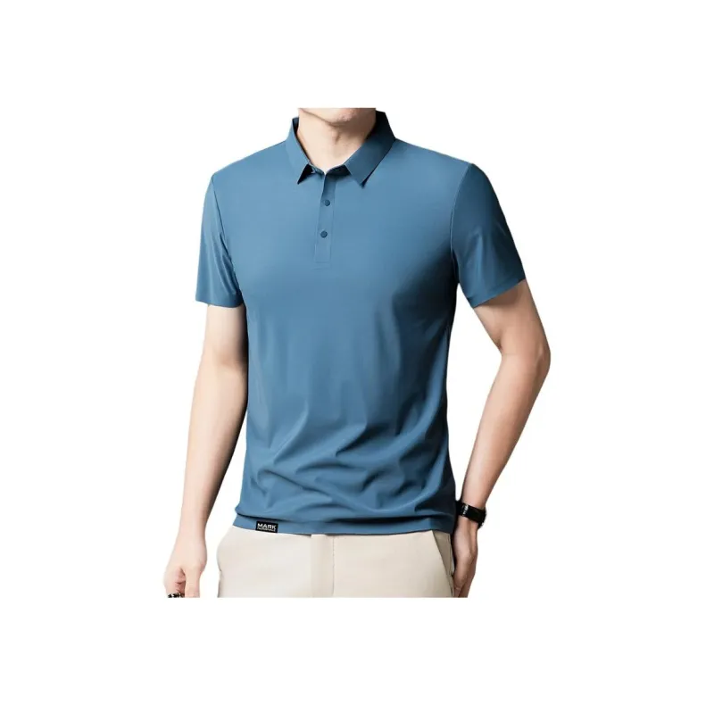 FAIRWHALE Polo Shirts Men Gray Blue-2
