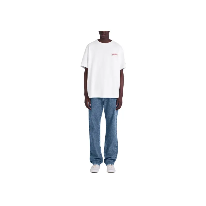 KENZO Letter Logo T Shirts Men White-3