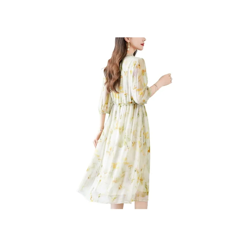 To The West Long Sleeved Dresses Women's Saffron-0
