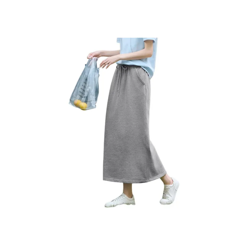XWI Knit Long Skirts Women's Gray-1