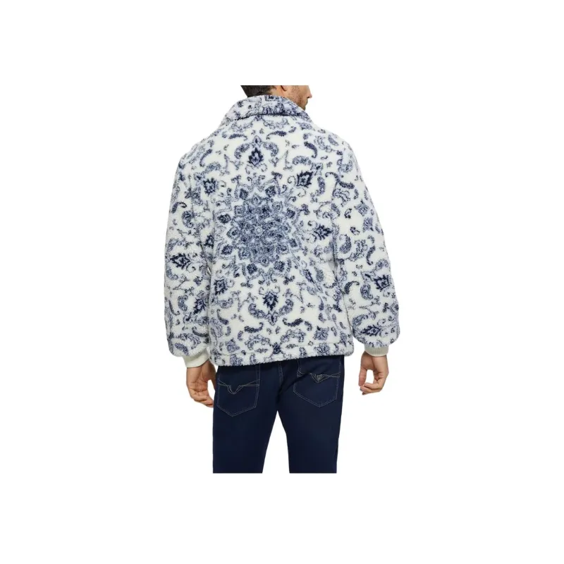 GUESS Jackets Coats Men's White Blue-1