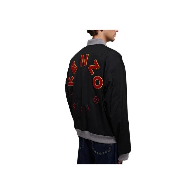 KENZO Logo Embroidered Zipped Bomber Jacket-5