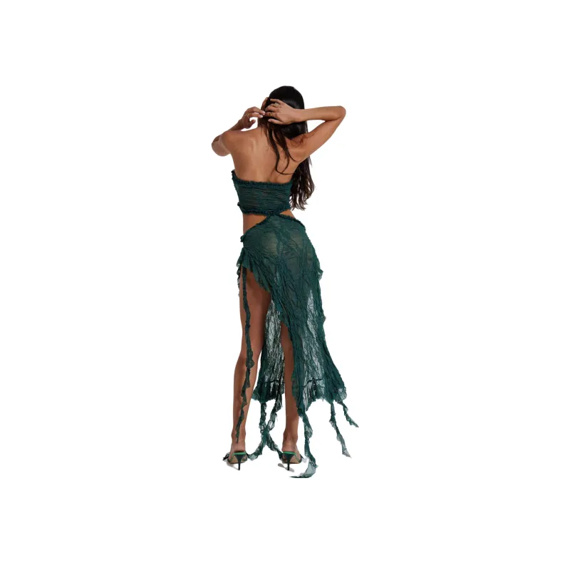 Jaded London Fatale Collection Sleeveless Dress Women's Forest Green-1