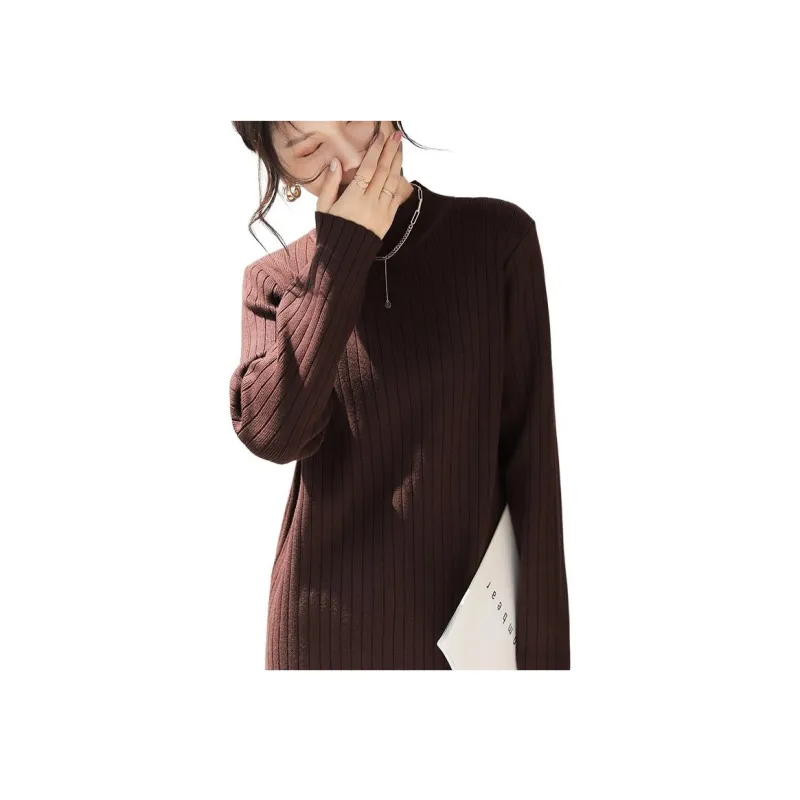 DianThia Long Sleeved Dresses Women's Coffee-0