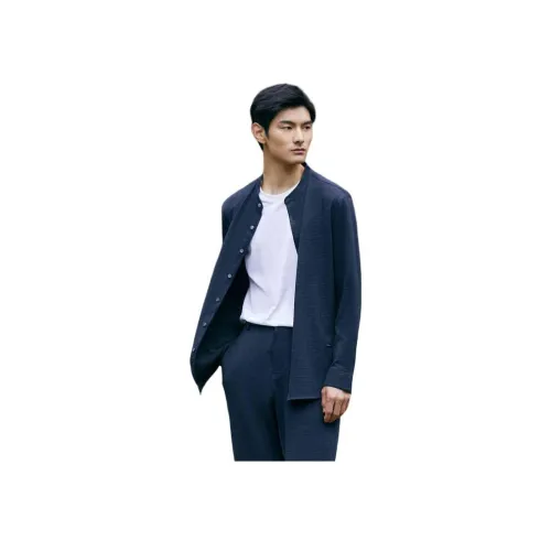 DIKENI 딥 로열 블루 남성 셔츠