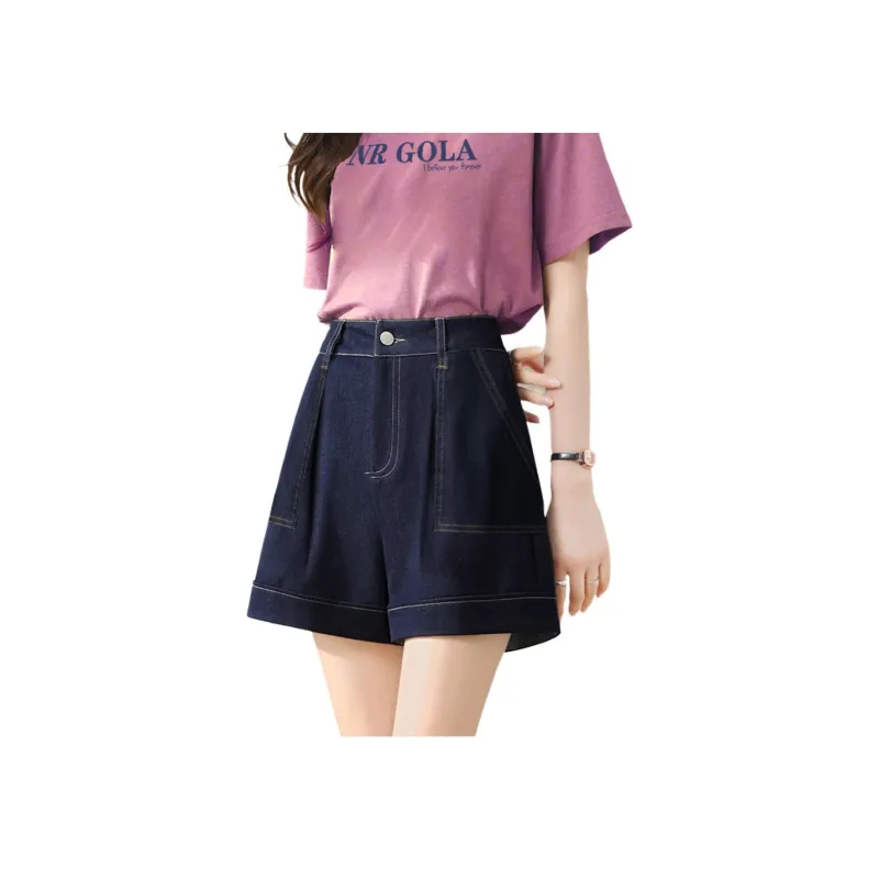 Weixi Denim Shorts Women's Dark Blue-0