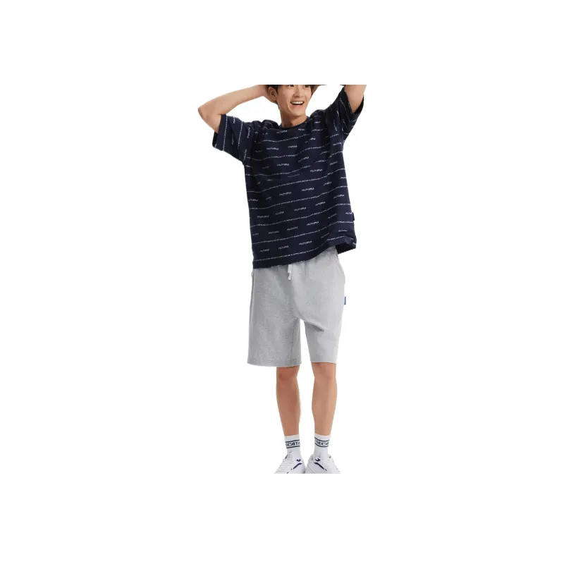 DECATHLON Sportswear ALPHALIC STRIPE T Shirt Unisex Blue Black-3