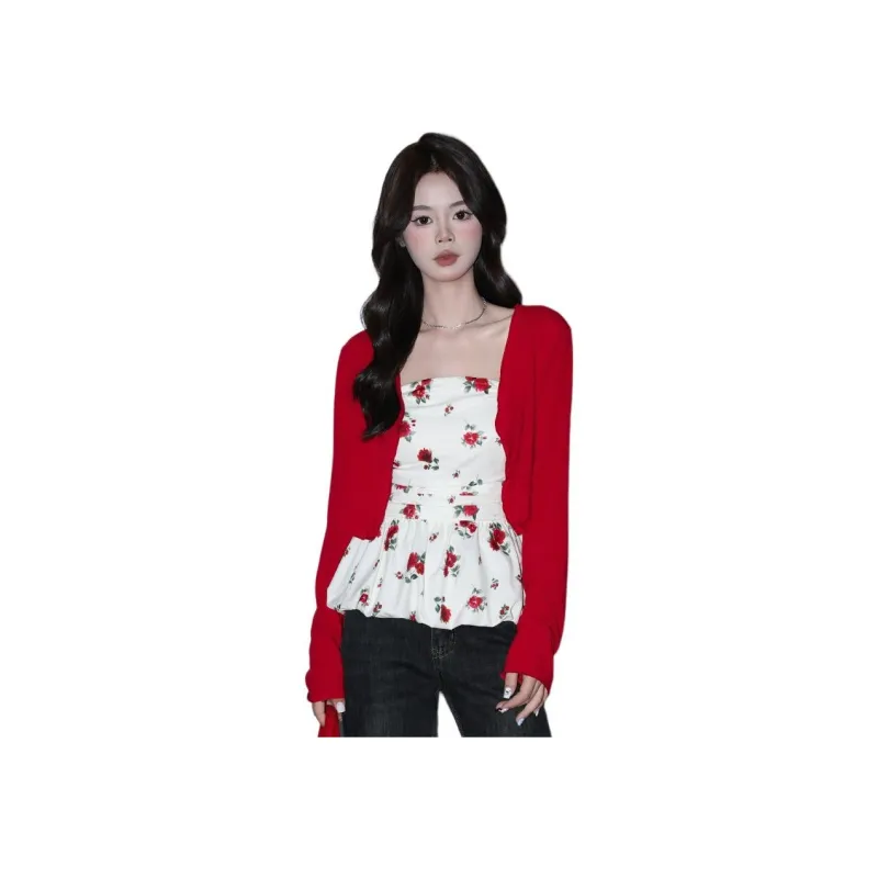 FOREVER 21 Knitwear Women's Red Cardigan-1