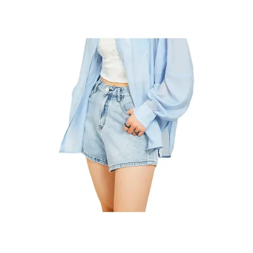 MUGUOGUOMU 데님 블루 여성 데님 반바지
