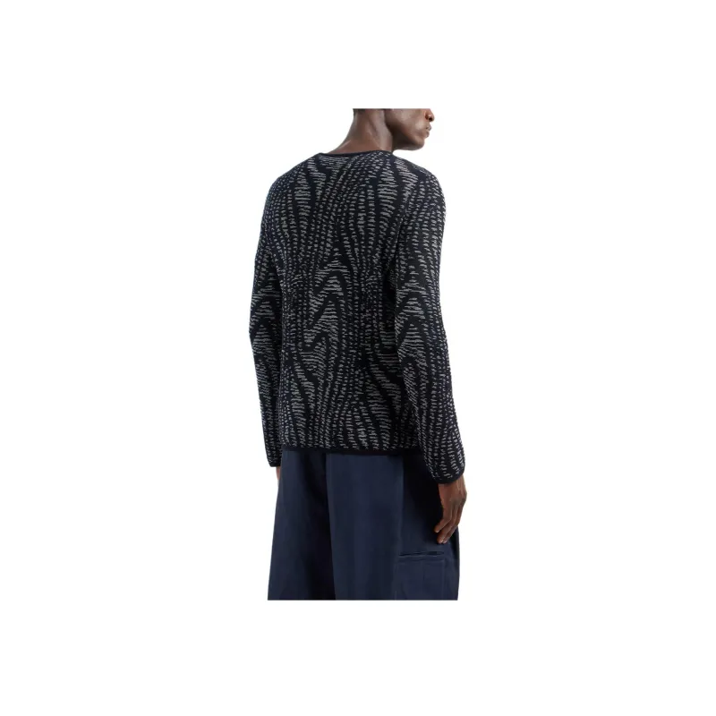 Emporio Armani Jacquard Cotton Viscose And Cashmere Crew neck Jumper-1