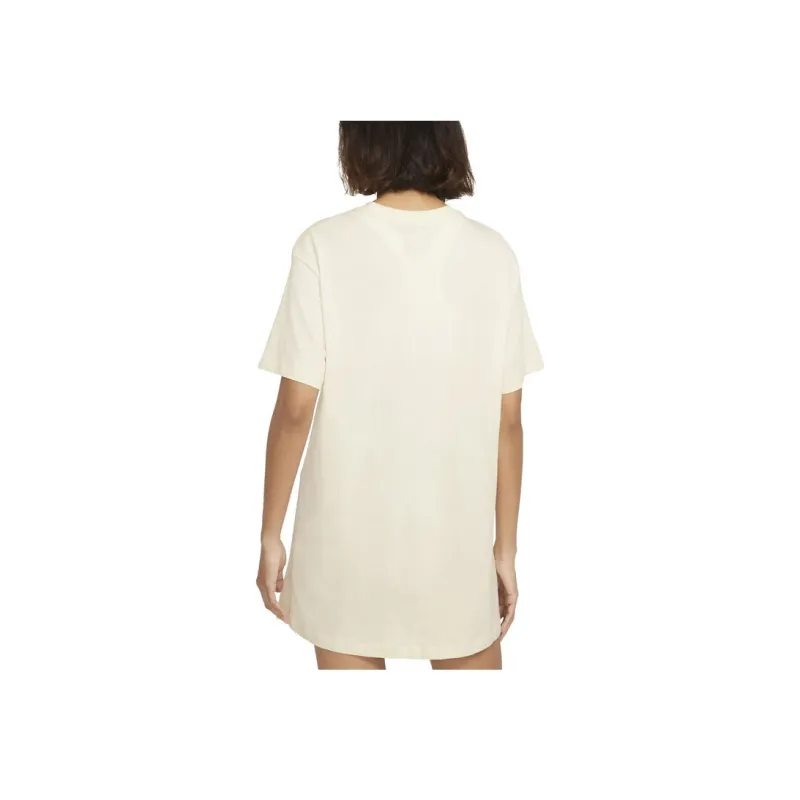 Nike Women's Swoosh Logo Loose Fit Cream T Shirt Cream-2
