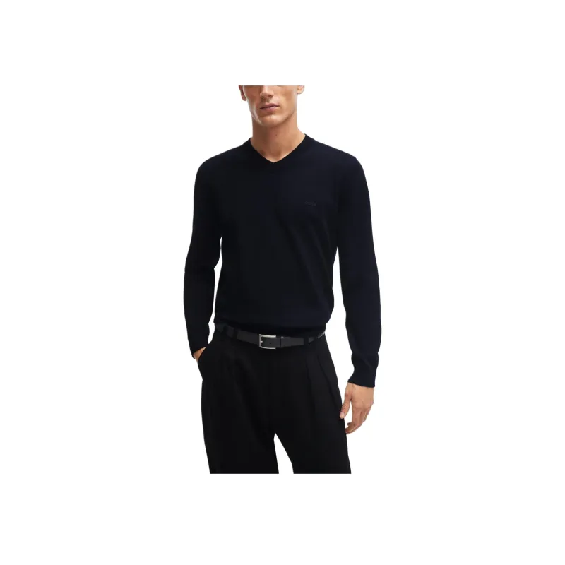 Boss V neck Cotton Jumper-2
