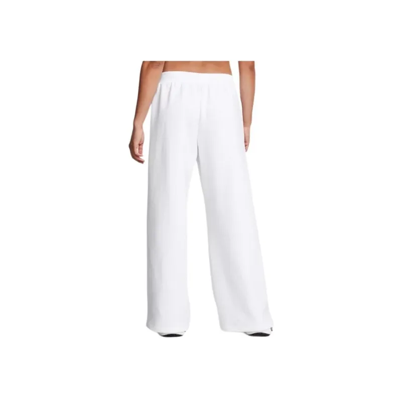 Under Armour Unstoppable Fleece Wide Leg Pants Knitted Sports Pants Women's White-3